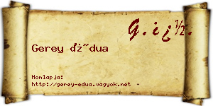 Gerey Édua névjegykártya